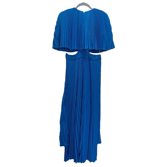 Amur Dara Pleated Cut-Out Midi Dress in Ocean Blue Size 10 - Picture 10 of 12
